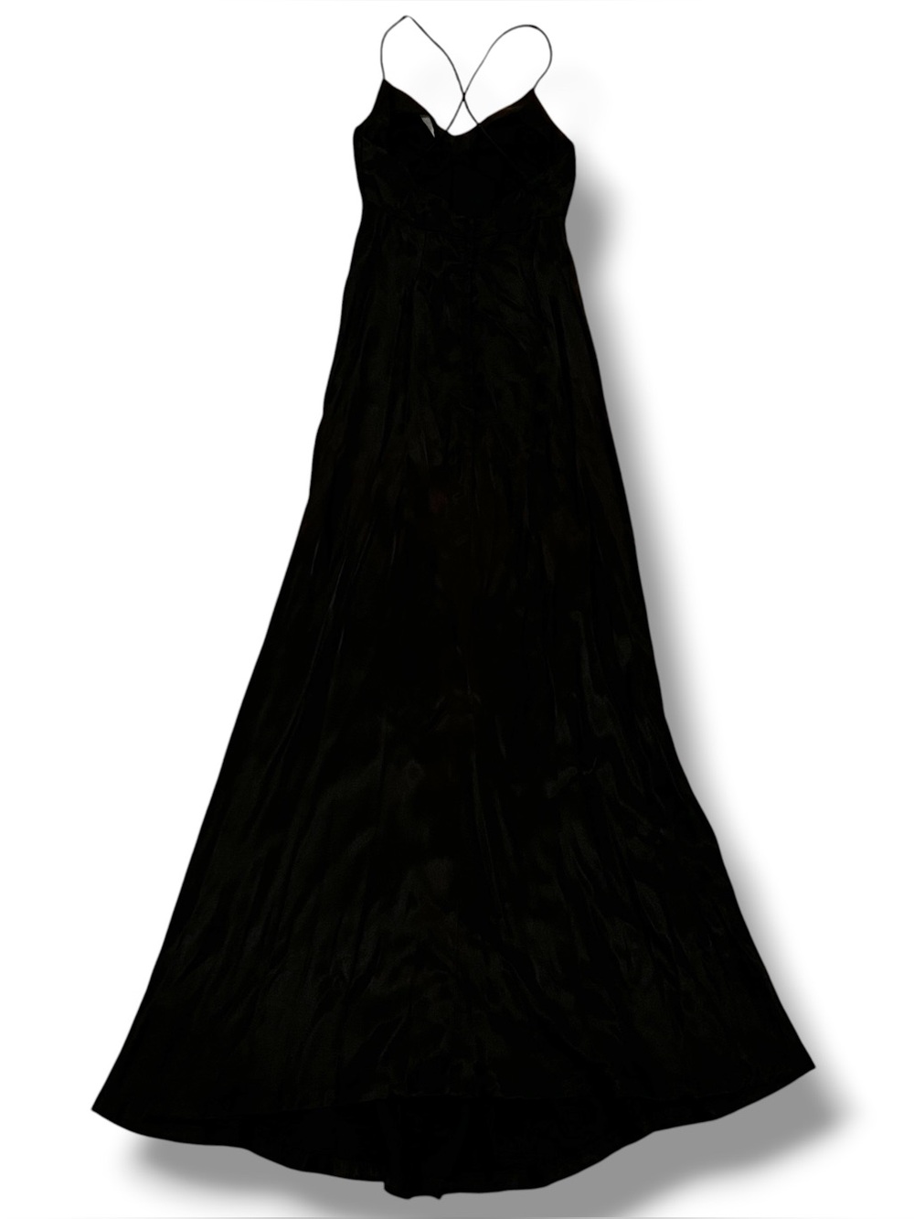 VTG 70s Foxy Lady San Francisco Black Slip Dress Acetate Nylon Sz 9 Fits XS F-1